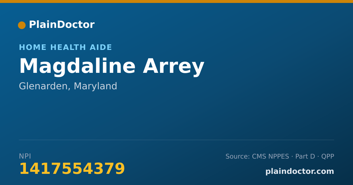 Shareable card for Magdaline Arrey - Home Health Aide, Glenarden, MD