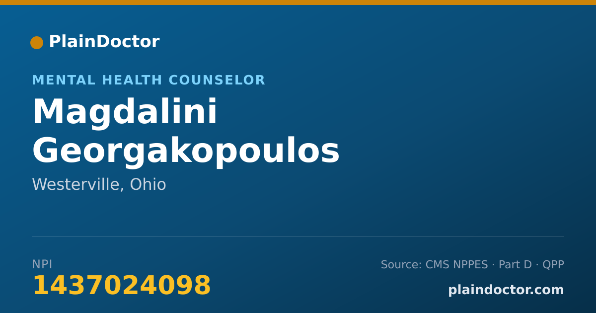 Shareable card for Magdalini Georgakopoulos - Mental Health Counselor, Westerville, OH