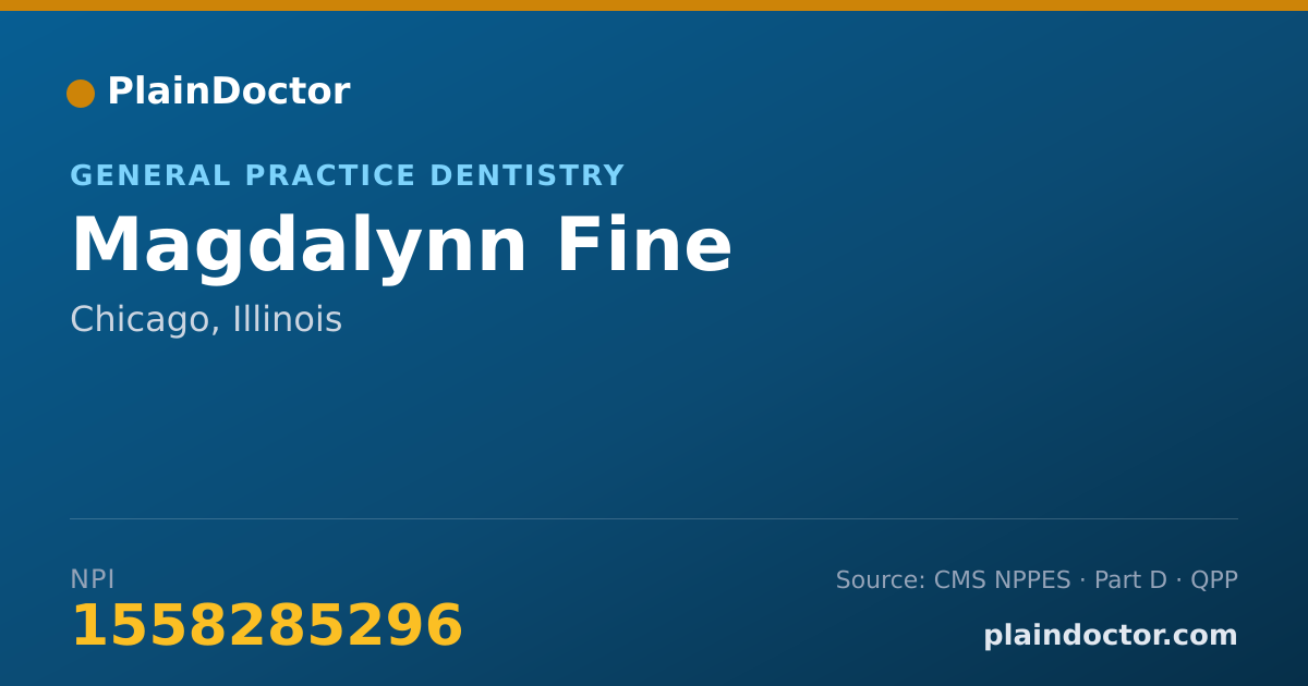 Shareable card for Magdalynn Fine - General Practice Dentistry, Chicago, IL