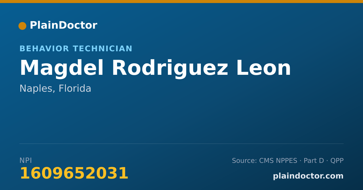 Shareable card for Magdel Rodriguez Leon - Behavior Technician, Naples, FL