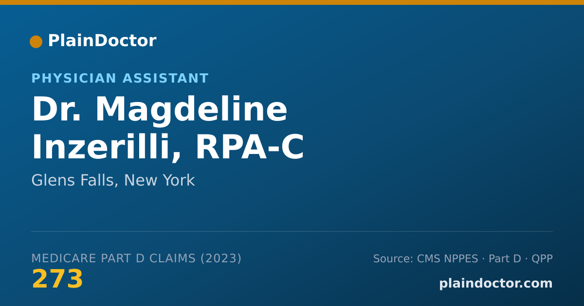 Shareable card for Magdeline Inzerilli, RPA-C - Physician Assistant, Glens Falls, NY