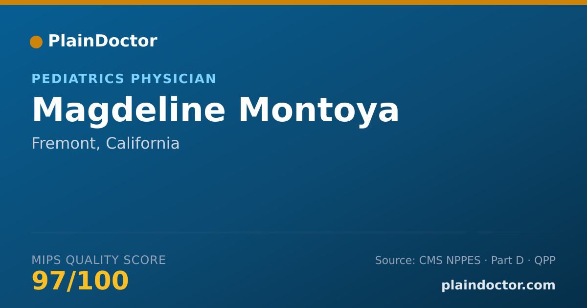 Shareable card for Magdeline Montoya - Pediatrics Physician, Fremont, CA