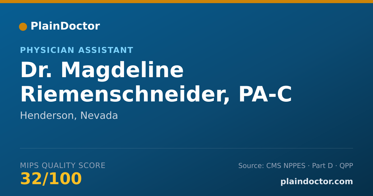 Shareable card for Magdeline Riemenschneider, PA-C - Physician Assistant, Henderson, NV