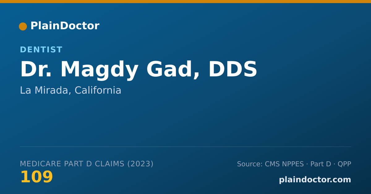 Shareable card for Magdy Gad, DDS - Dentist, La Mirada, CA