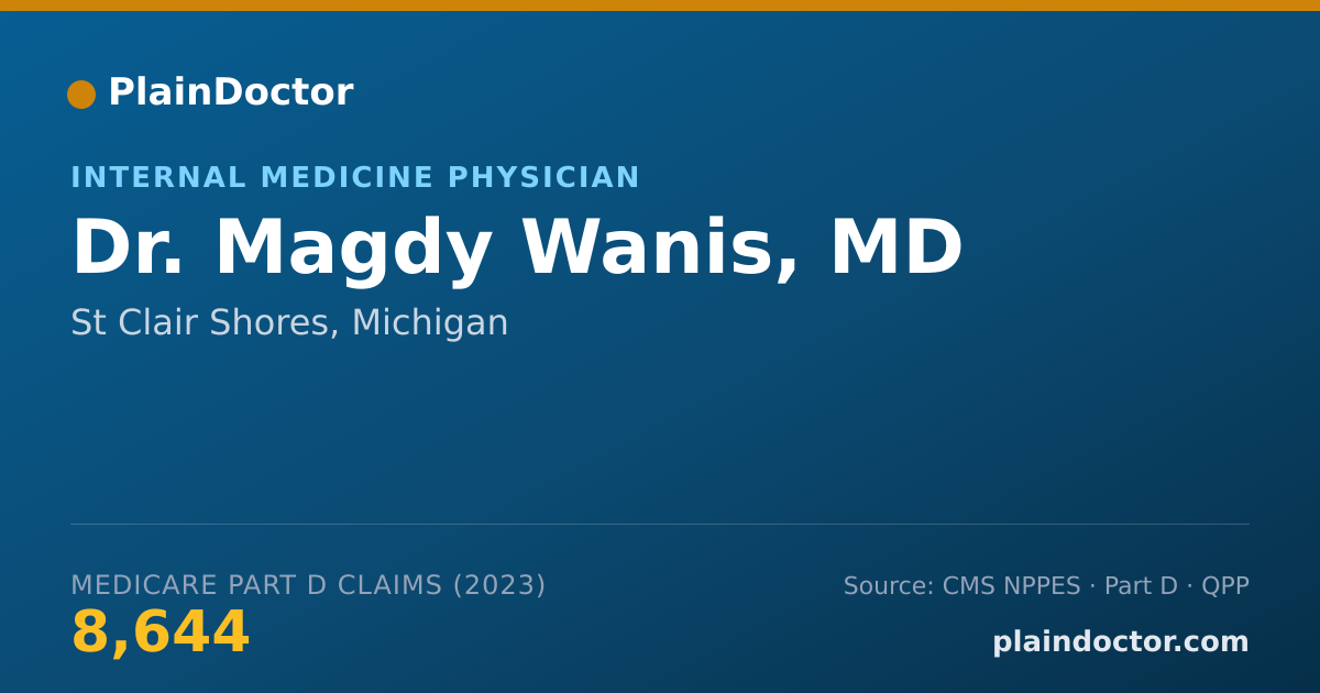 Shareable card for Magdy Wanis, MD - Internal Medicine Physician, St Clair Shores, MI