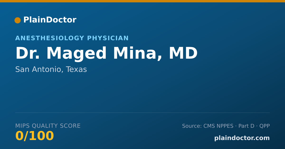 Shareable card for Maged Mina, MD - Pain Medicine (Anesthesiology) Physician, San Antonio, TX