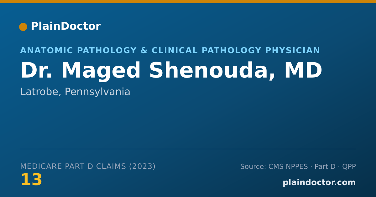Shareable card for Maged Shenouda, MD - Anatomic Pathology & Clinical Pathology Physician, Latrobe, PA