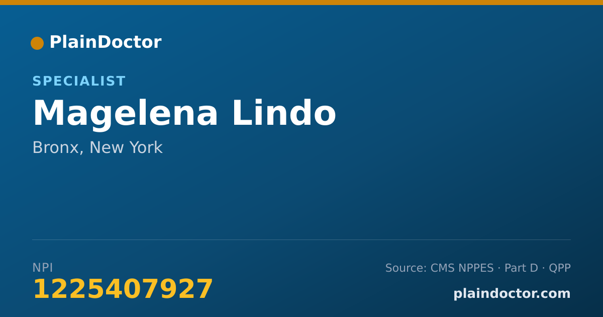 Shareable card for Magelena Lindo - Specialist, Bronx, NY