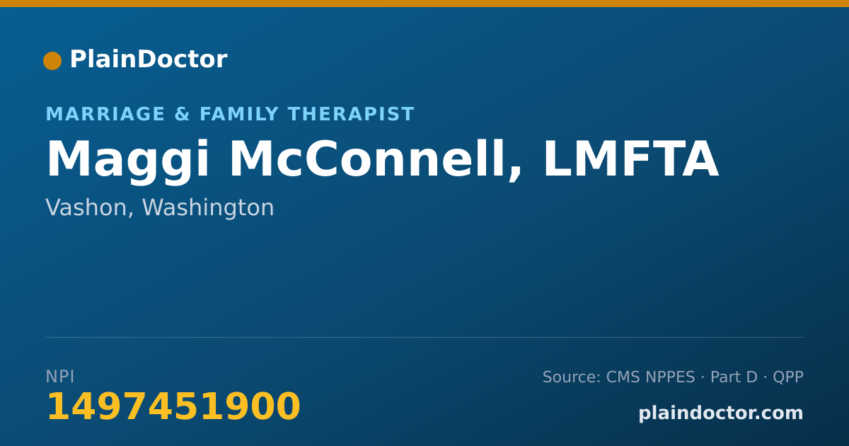 Shareable card for Maggi McConnell, LMFTA - Marriage & Family Therapist, Vashon, WA