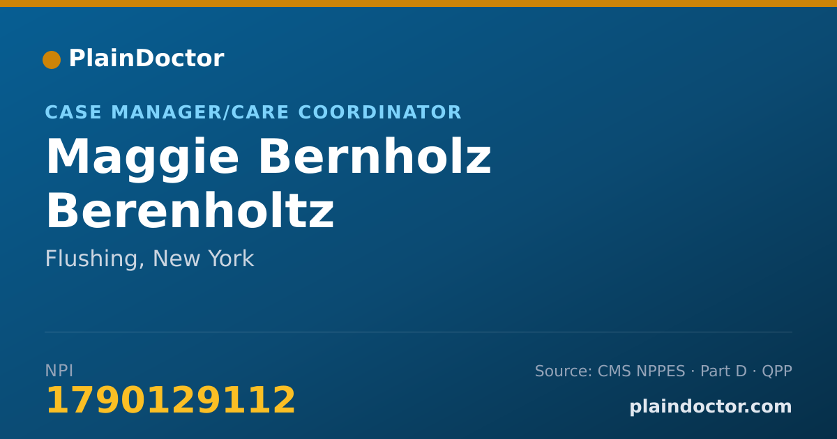 Shareable card for Maggie Bernholz Berenholtz - Case Manager/Care Coordinator, Flushing, NY