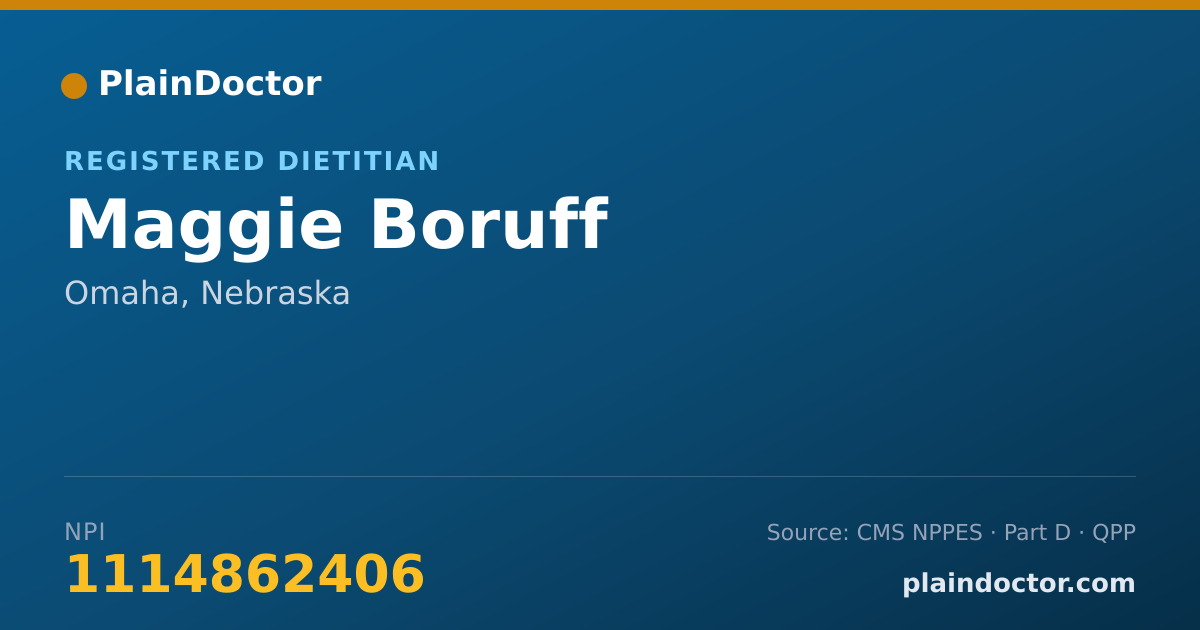 Shareable card for Maggie Boruff - Registered Dietitian, Omaha, NE