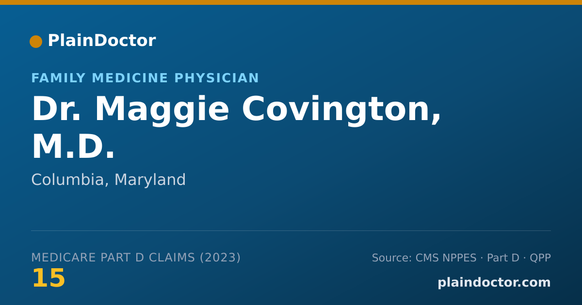 Shareable card for Maggie Covington, M.D. - Family Medicine Physician, Columbia, MD