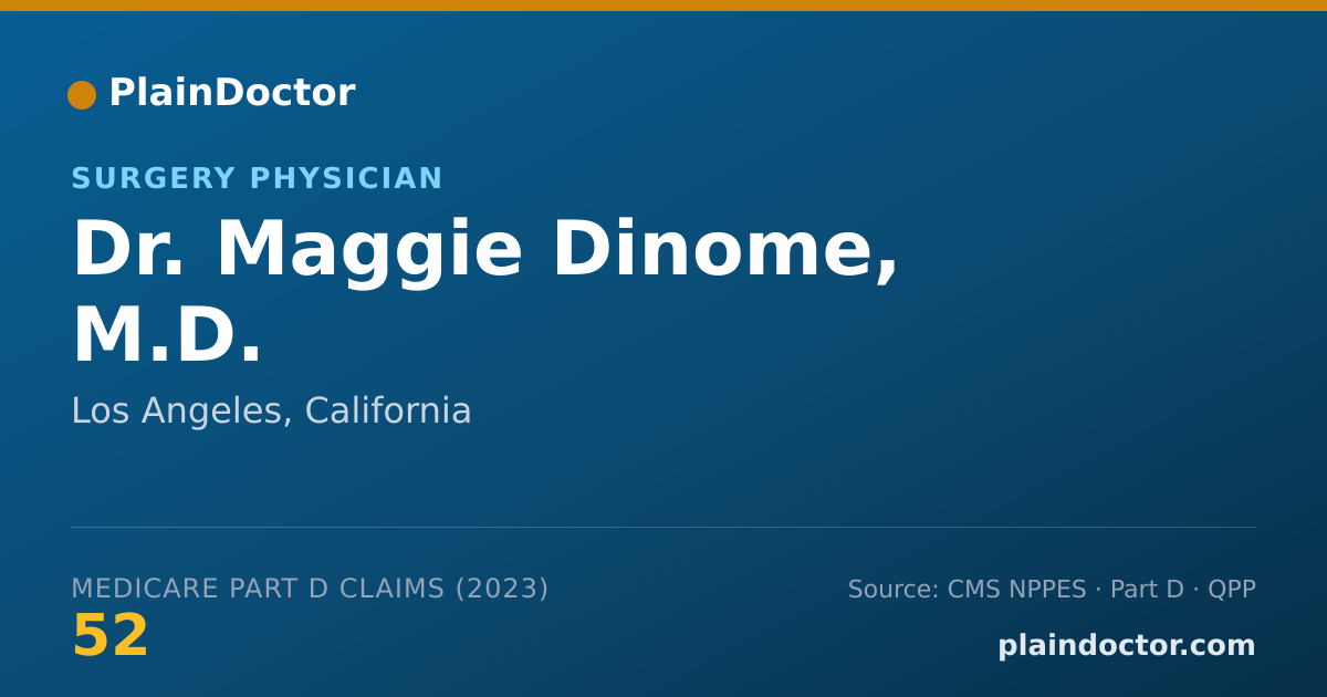 Shareable card for Maggie Dinome, M.D. - Surgery Physician, Los Angeles, CA