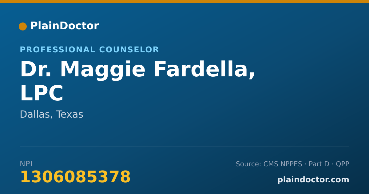 Shareable card for Maggie Fardella, LPC - Professional Counselor, Dallas, TX