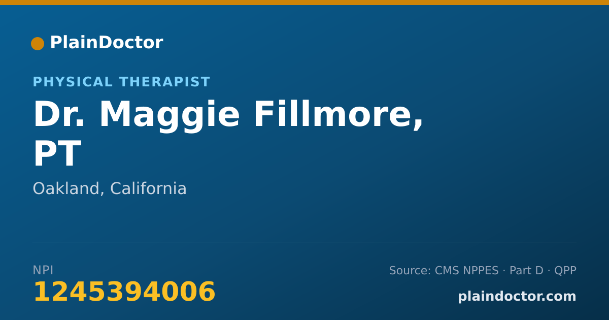 Shareable card for Maggie Fillmore, PT - Physical Therapist, Oakland, CA