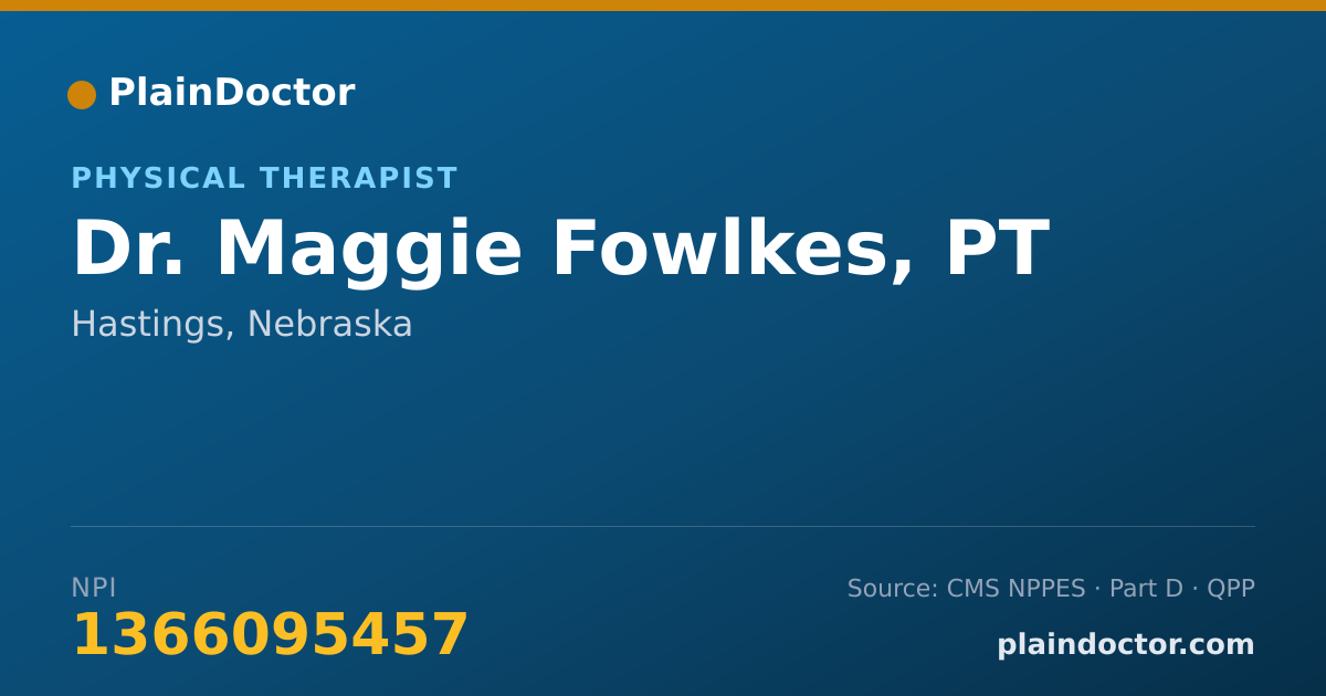 Shareable card for Maggie Fowlkes, PT - Physical Therapist, Hastings, NE