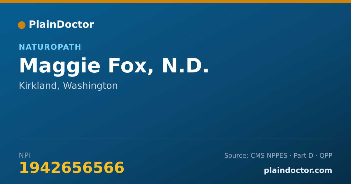 Shareable card for Maggie Fox, N.D. - Naturopath, Kirkland, WA