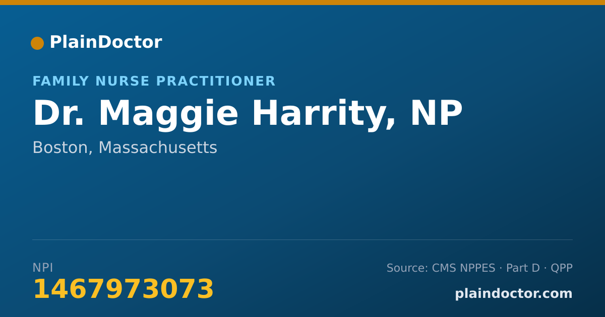 Shareable card for Maggie Harrity, NP - Family Nurse Practitioner, Boston, MA