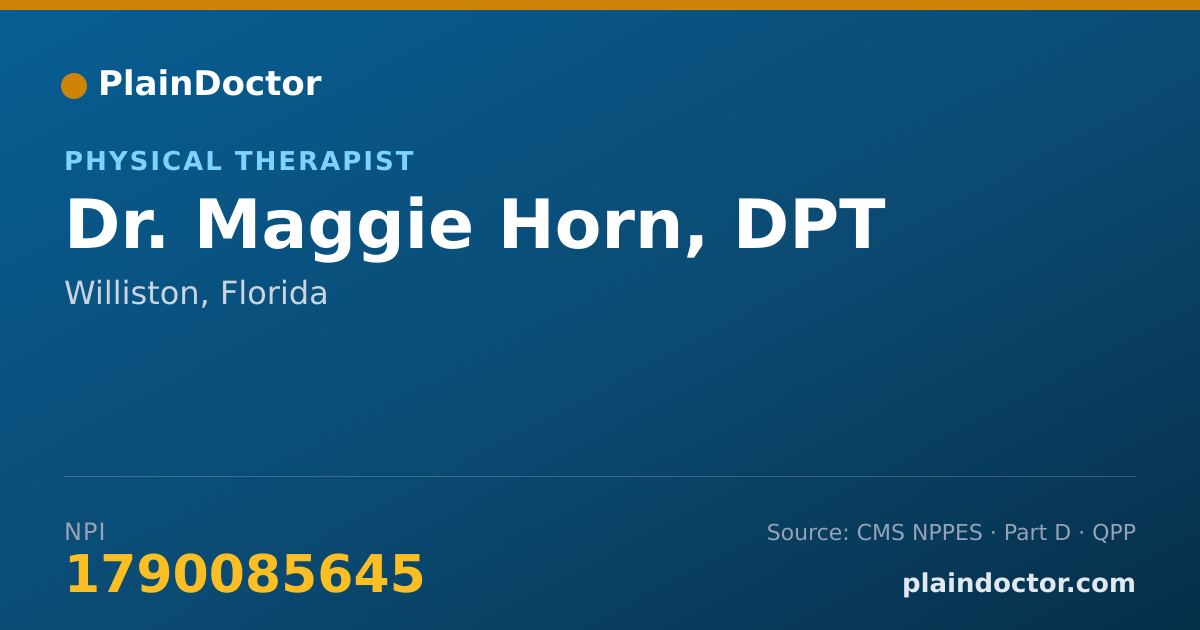 Shareable card for Maggie Horn, DPT - Physical Therapist, Williston, FL