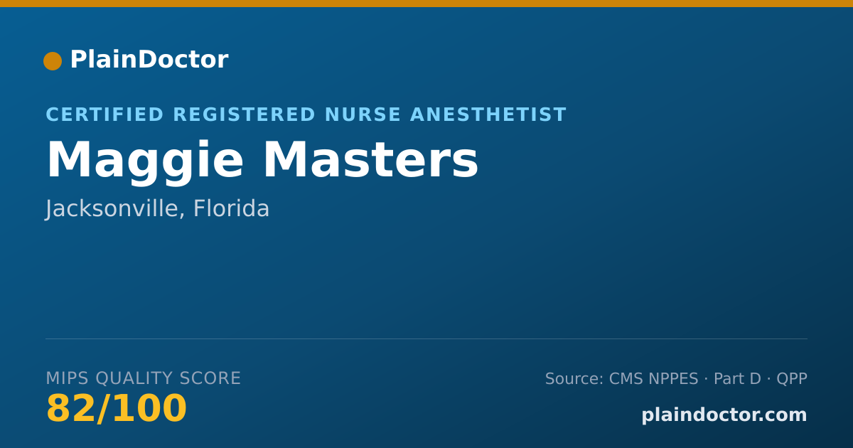 Shareable card for Maggie Masters - Certified Registered Nurse Anesthetist, Jacksonville, FL