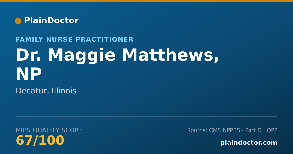 Shareable card for Maggie Matthews, NP - Family Nurse Practitioner, Decatur, IL
