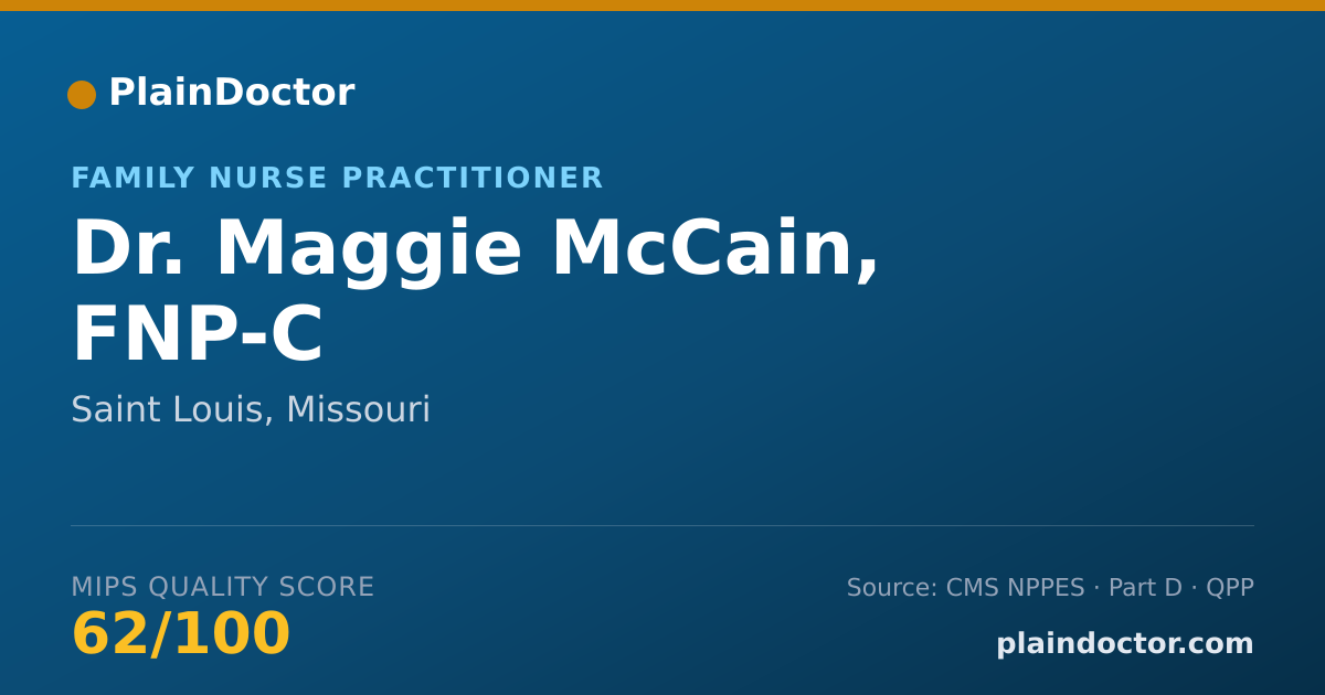 Shareable card for Maggie McCain, FNP-C - Family Nurse Practitioner, Saint Louis, MO