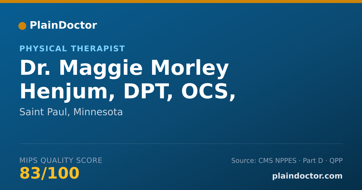 Shareable card for Maggie Morley Henjum, DPT, OCS, FAAOMPT - Physical Therapist, Saint Paul, MN