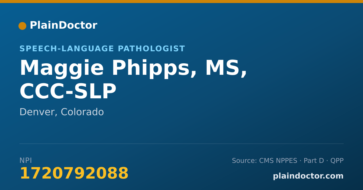 Shareable card for Maggie Phipps, MS, CCC-SLP - Speech-Language Pathologist, Denver, CO