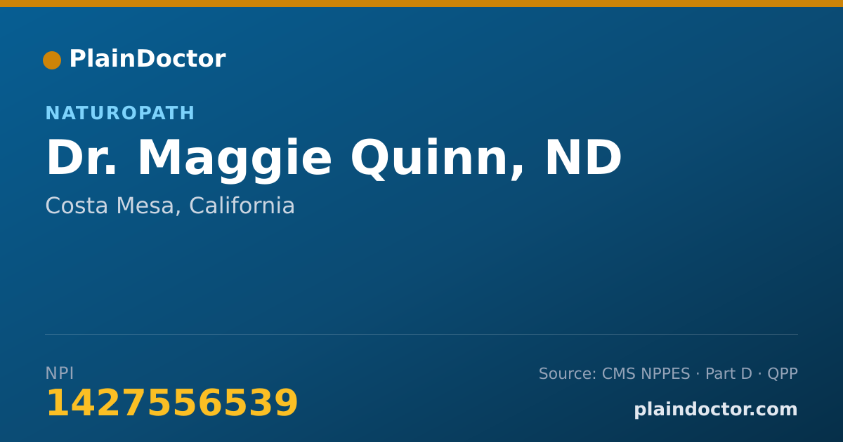 Shareable card for Maggie Quinn, ND - Naturopath, Costa Mesa, CA