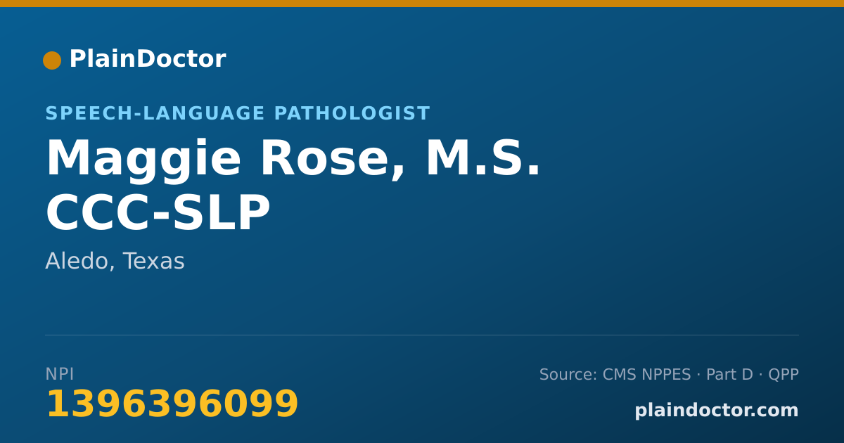 Shareable card for Maggie Rose, M.S. CCC-SLP - Speech-Language Pathologist, Aledo, TX