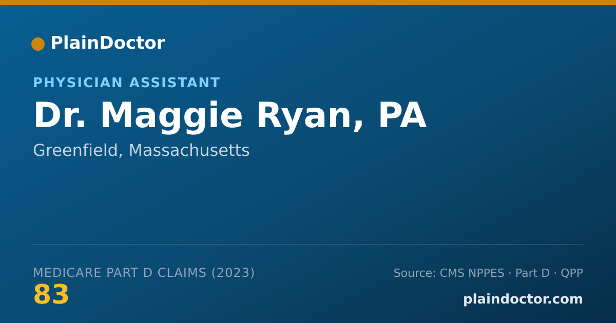 Shareable card for Maggie Ryan, PA - Physician Assistant, Greenfield, MA