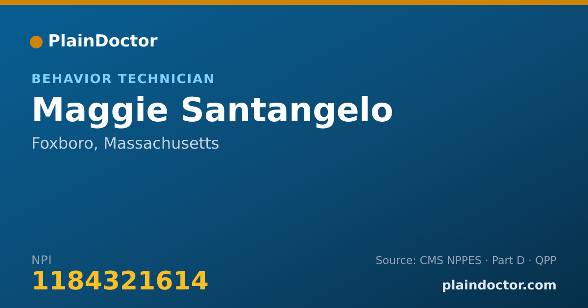 Shareable card for Maggie Santangelo - Behavior Technician, Foxboro, MA