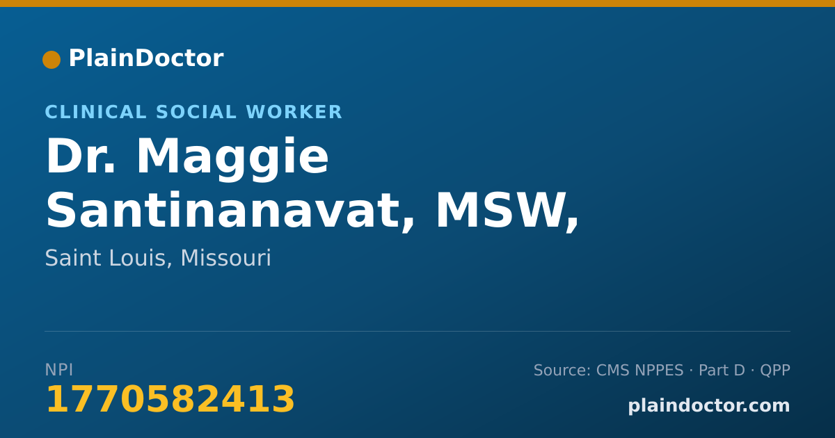 Shareable card for Maggie Santinanavat, MSW, LCSW - Clinical Social Worker, Saint Louis, MO