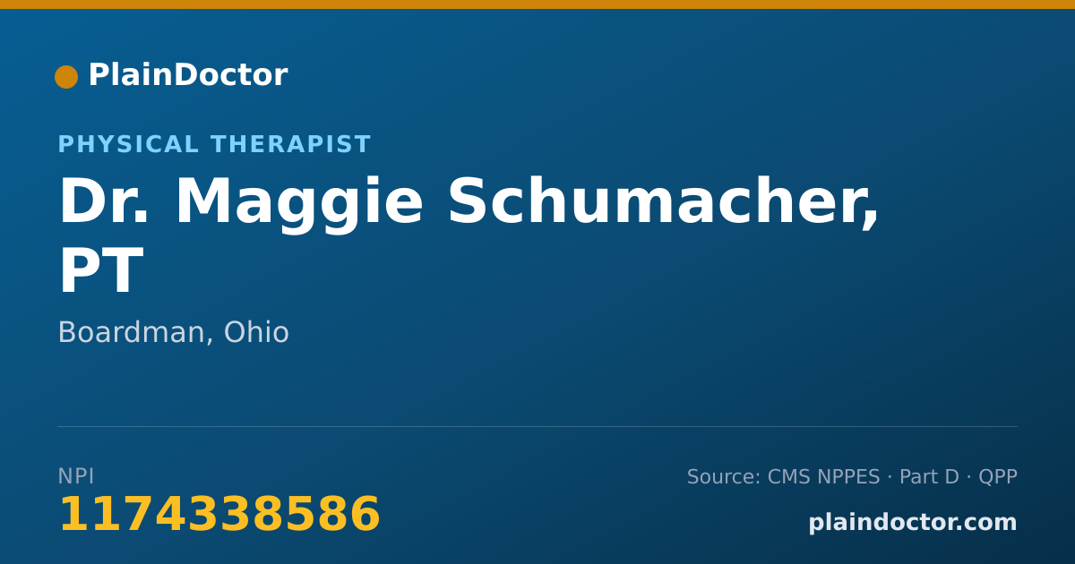 Shareable card for Maggie Schumacher, PT - Physical Therapist, Boardman, OH