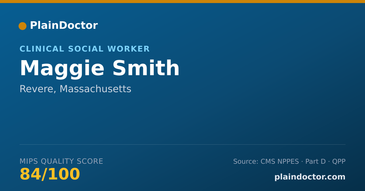 Shareable card for Maggie Smith - Clinical Social Worker, Revere, MA
