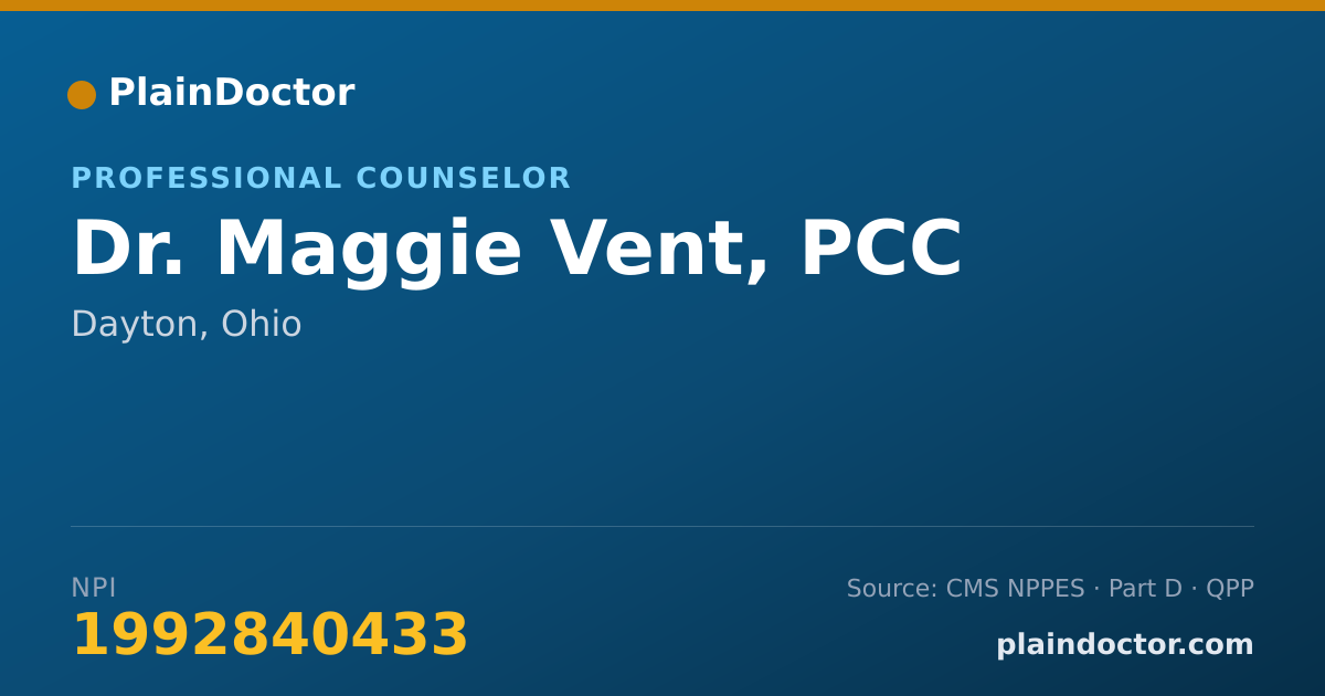 Shareable card for Maggie Vent, PCC - Professional Counselor, Dayton, OH