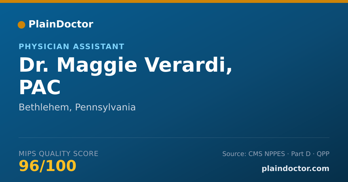 Shareable card for Maggie Verardi, PAC - Physician Assistant, Bethlehem, PA