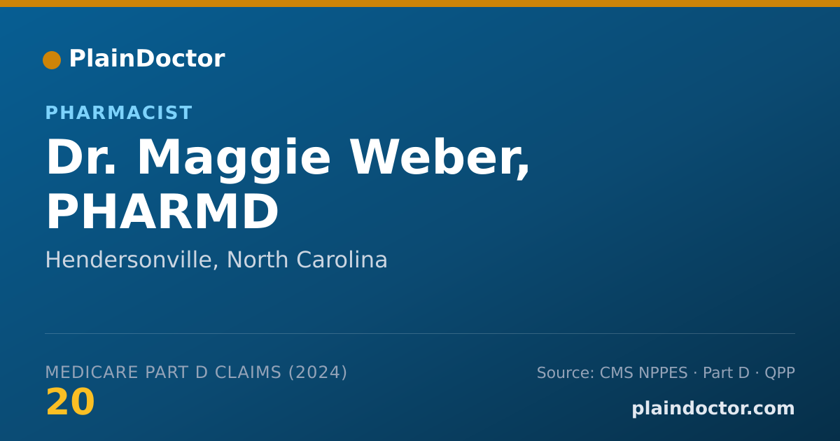Shareable card for Maggie Weber, PHARMD - Pharmacist, Hendersonville, NC