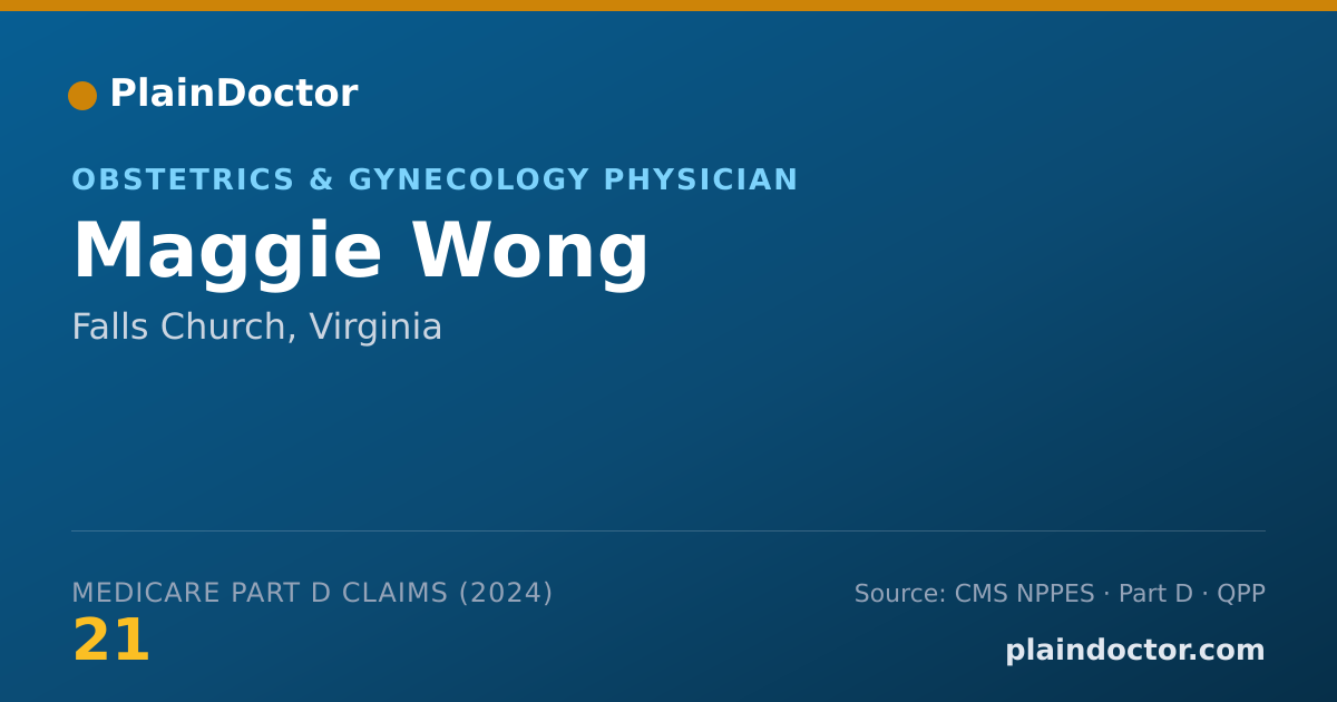 Shareable card for Maggie Wong - Obstetrics & Gynecology Physician, Falls Church, VA