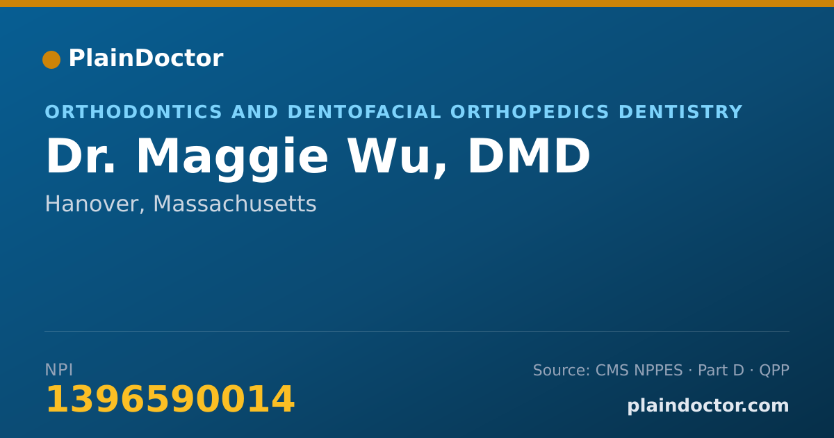 Shareable card for Maggie Wu, DMD - Orthodontics and Dentofacial Orthopedics Dentistry, Hanover, MA