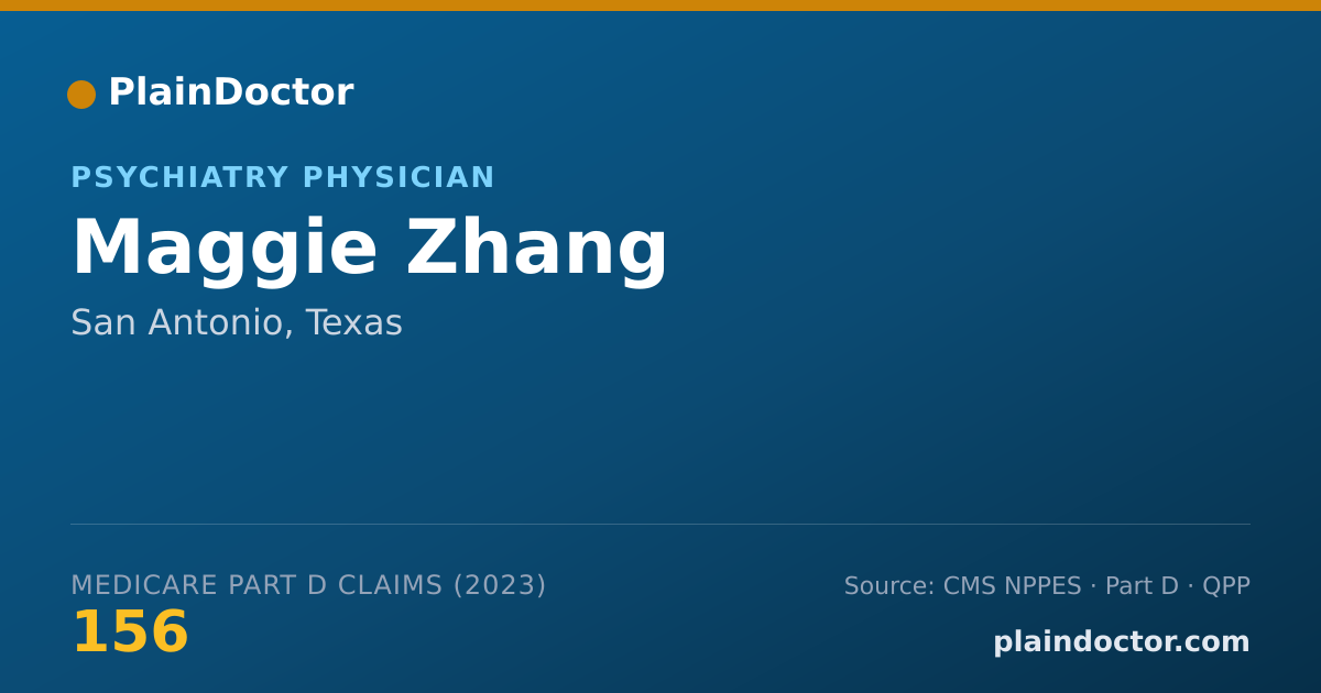 Shareable card for Maggie Zhang - Psychiatry Physician, San Antonio, TX