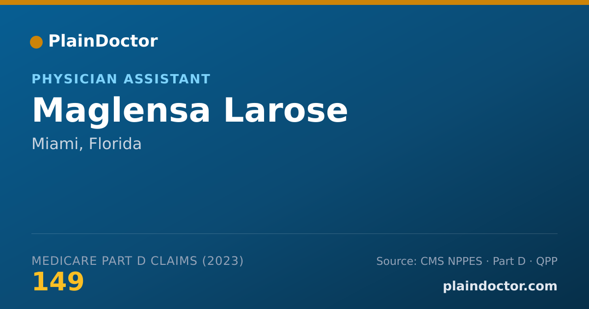 Shareable card for Maglensa Larose - Physician Assistant, Miami, FL