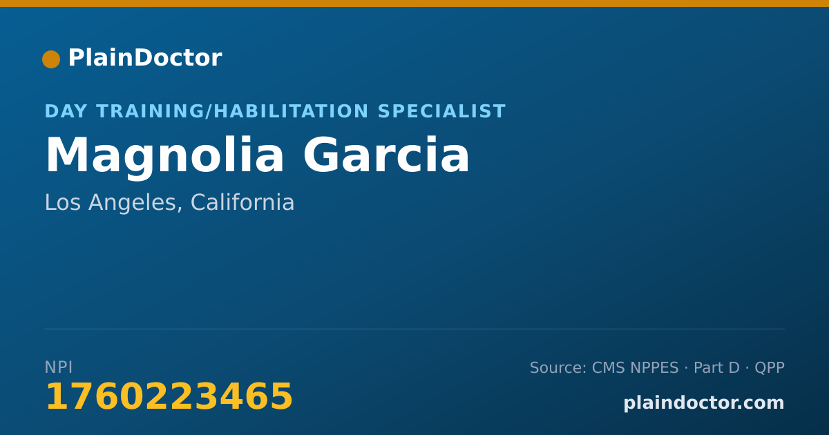 Shareable card for Magnolia Garcia - Day Training/Habilitation Specialist, Los Angeles, CA