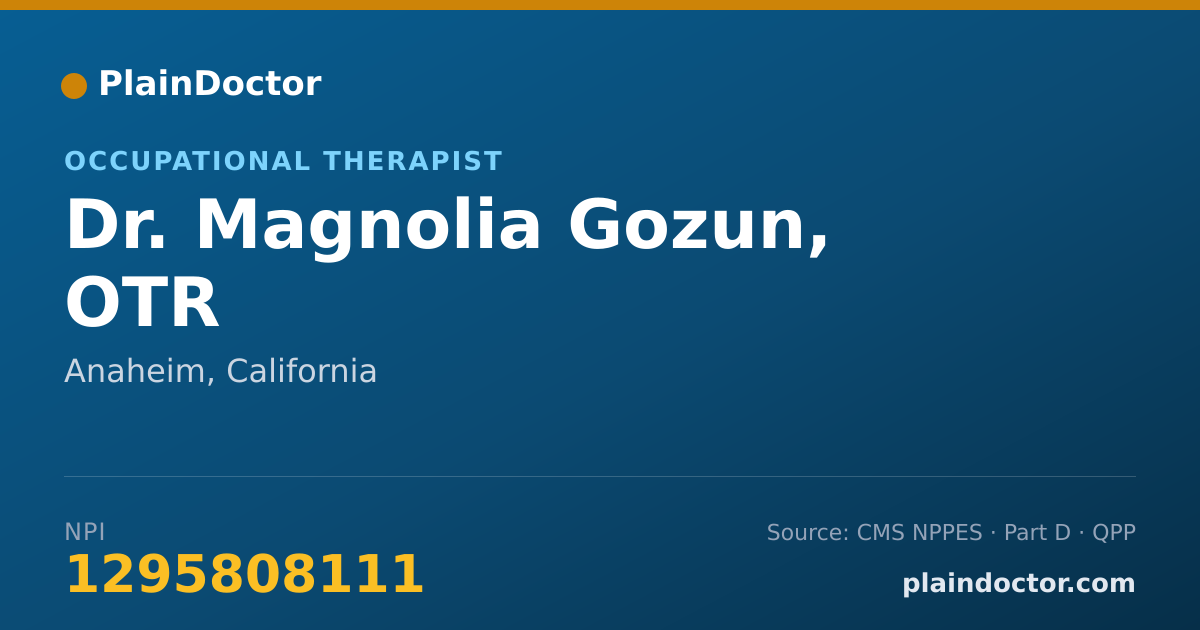 Shareable card for Magnolia Gozun, OTR - Occupational Therapist, Anaheim, CA