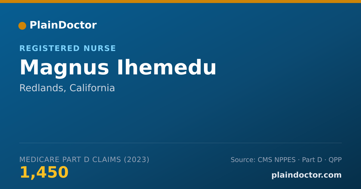 Shareable card for Magnus Ihemedu - Registered Nurse, Redlands, CA