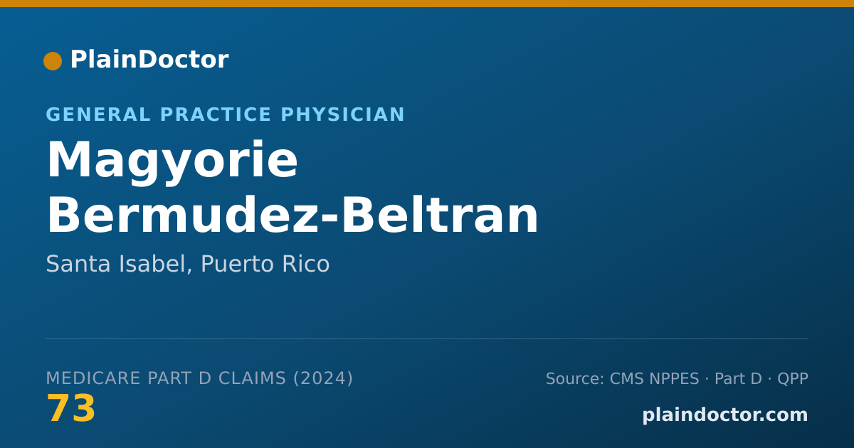 Shareable card for Magyorie Bermudez-Beltran - General Practice Physician, Santa Isabel, PR