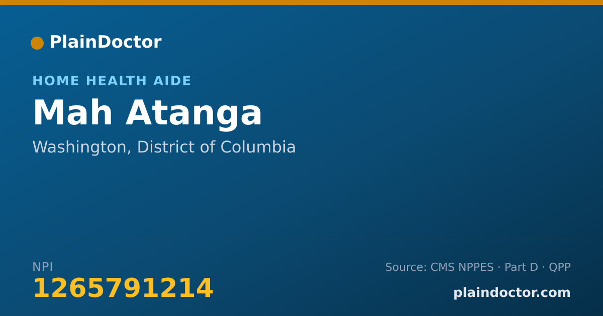 Shareable card for Mah Atanga - Home Health Aide, Washington, DC