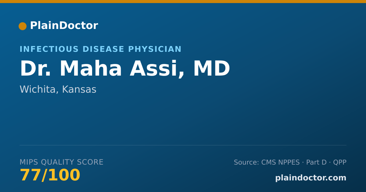 Shareable card for Maha Assi, MD - Infectious Disease Physician, Wichita, KS