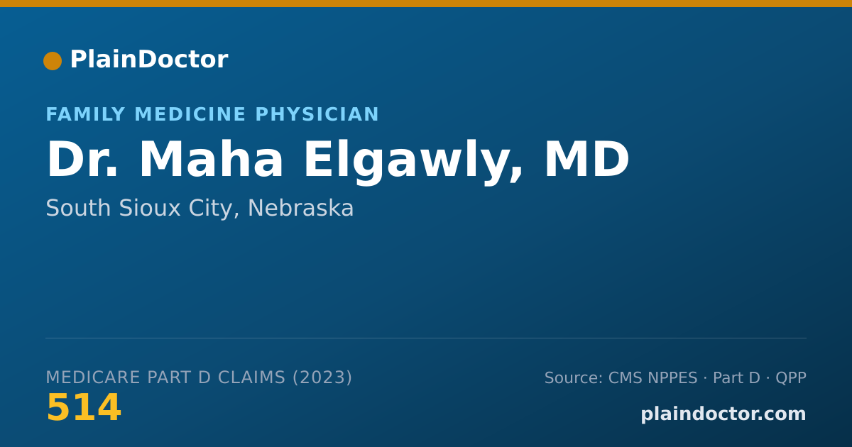 Shareable card for Maha Elgawly, MD - Family Medicine Physician, South Sioux City, NE