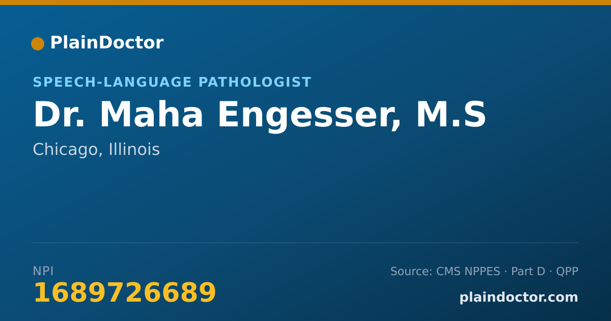 Shareable card for Maha Engesser, M.S - Speech-Language Pathologist, Chicago, IL